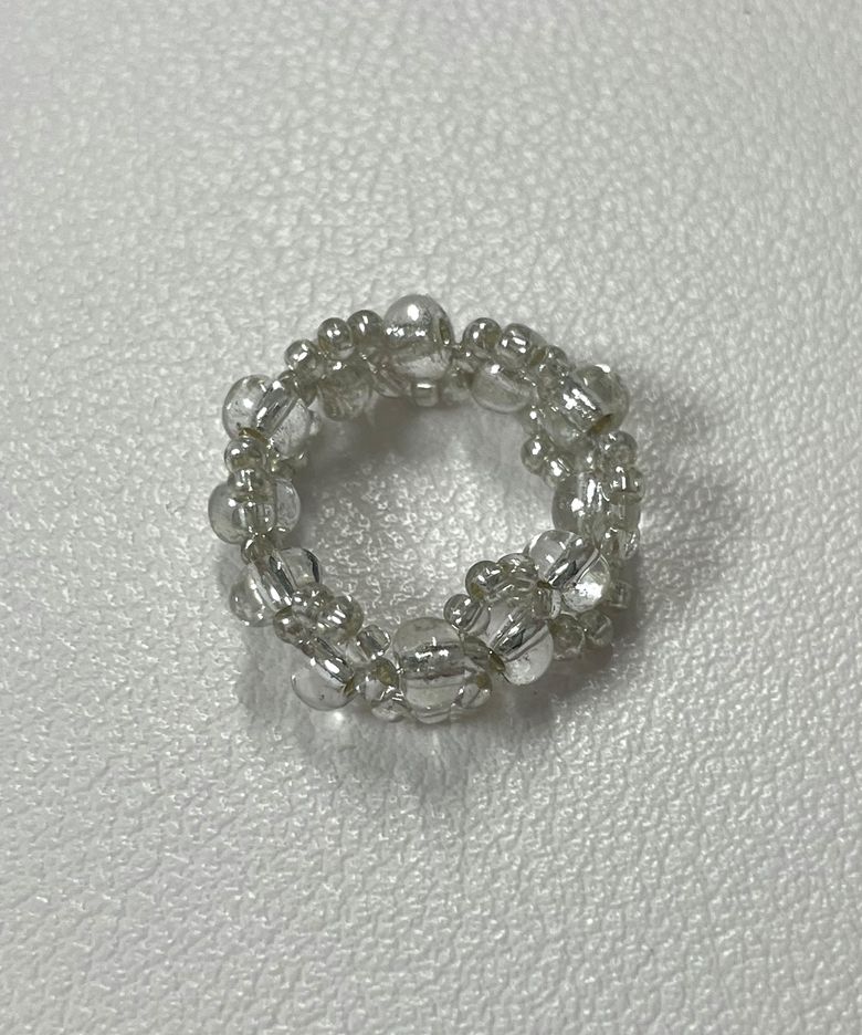 Twist shining beads rings (clear)