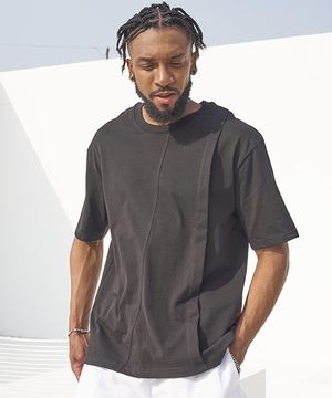 pintuck wrinkle box T-Black