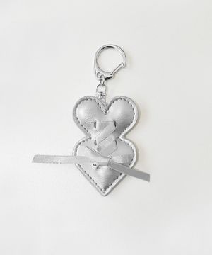 더블하트 키링 실버