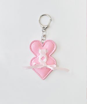 더블하트 키링 핑크