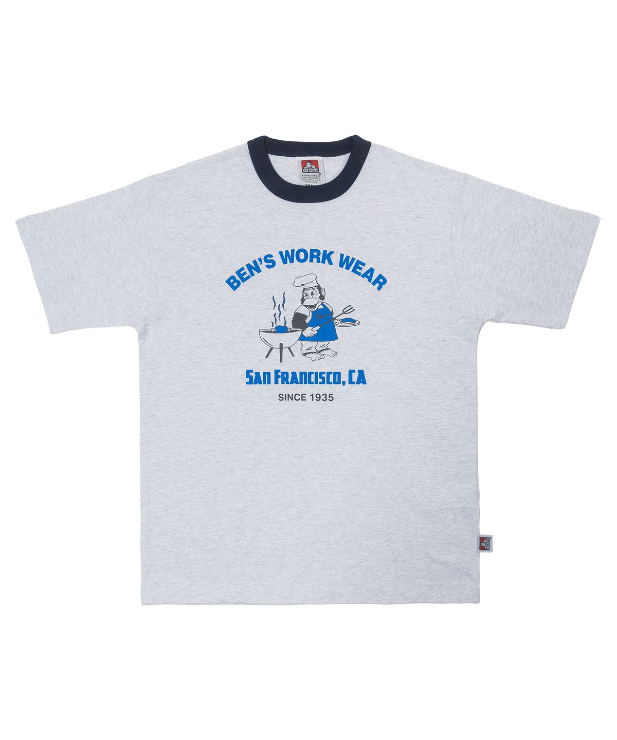 벤 데이비스(BEN DAVIS) WHITE LABEL BBQ RINGER TEE OATMEAL