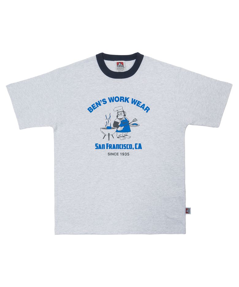WHITE LABEL BBQ RINGER TEE OATMEAL
