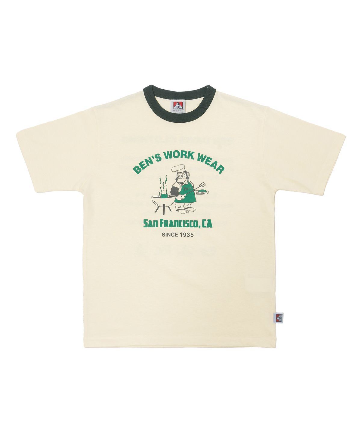 벤 데이비스(BEN DAVIS) WHITE LABEL BBQ RINGER TEE PALE CREAM