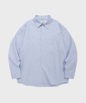 SP 시티보이 옥스포드 포켓 오버핏 셔츠-블루