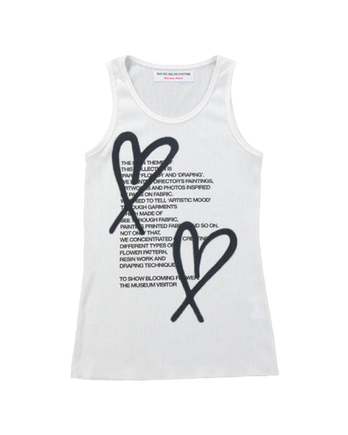 더뮤지엄비지터(THEMUSEUMVISITOR) HEART PRINTED SLEEVELESS (WHITE)