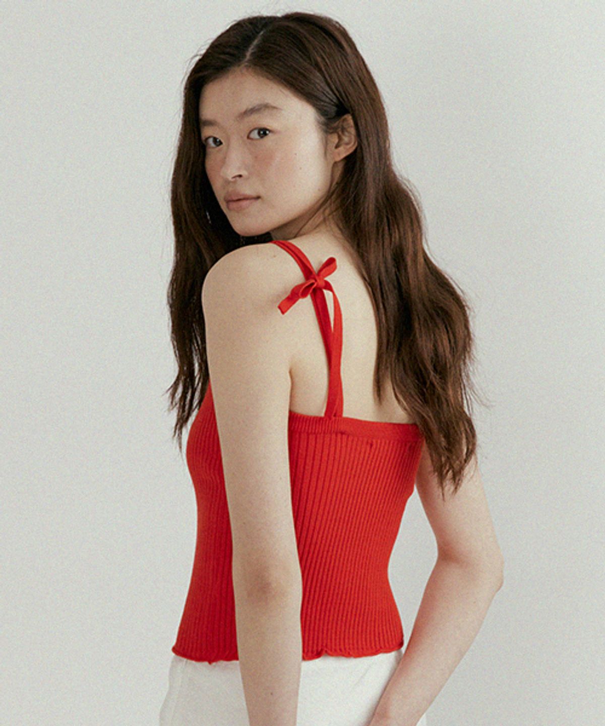 링서울(LINGSEOUL) ribbed bustier knit-red