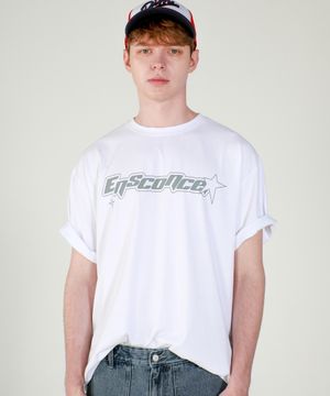 애시드 로고 오버핏 티셔츠 화이트