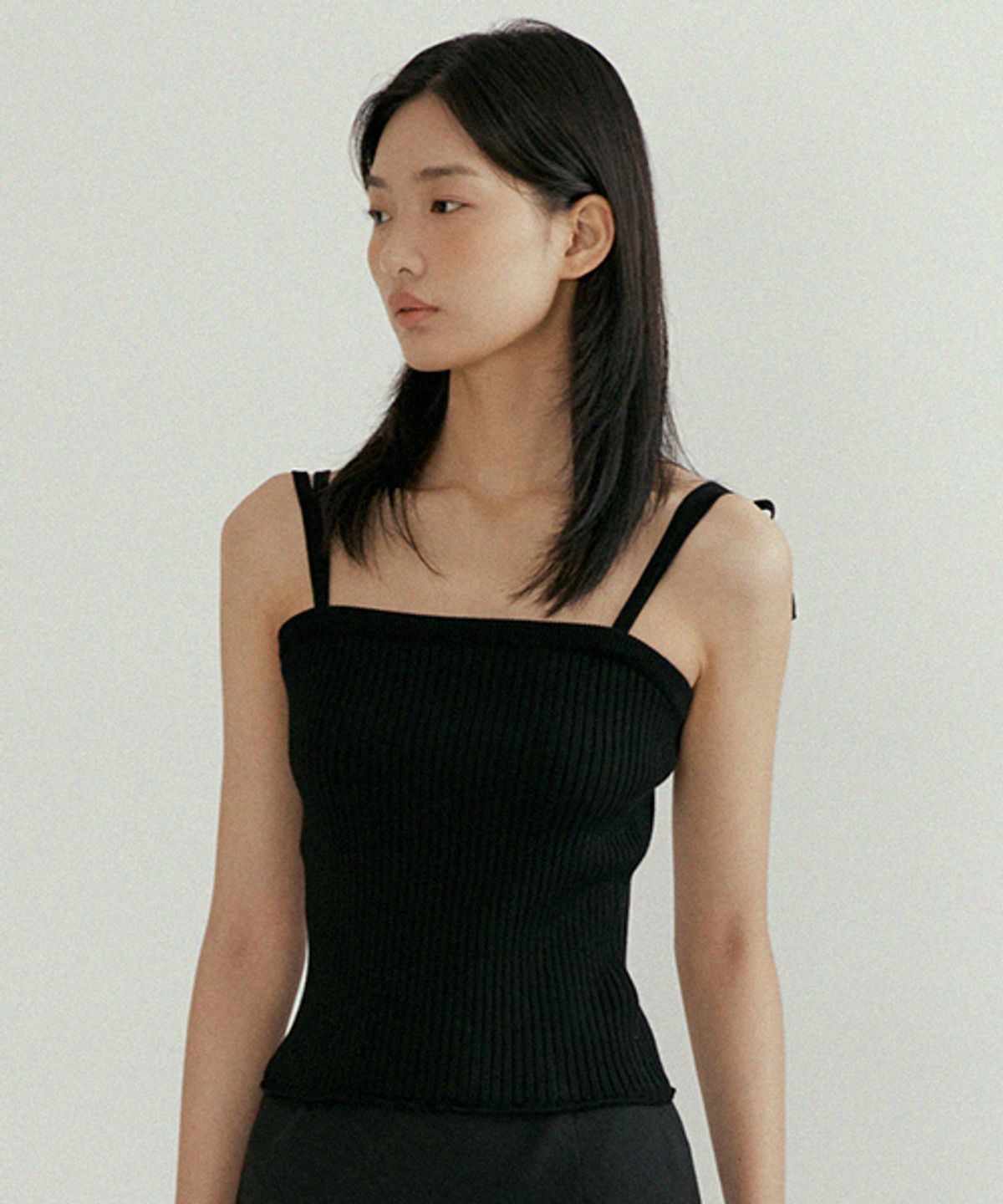 링서울(LINGSEOUL) ribbed bustier knit-black