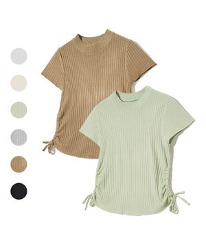 85-VIVAJ022 반폴라 셔링 크롭 니트 6 color