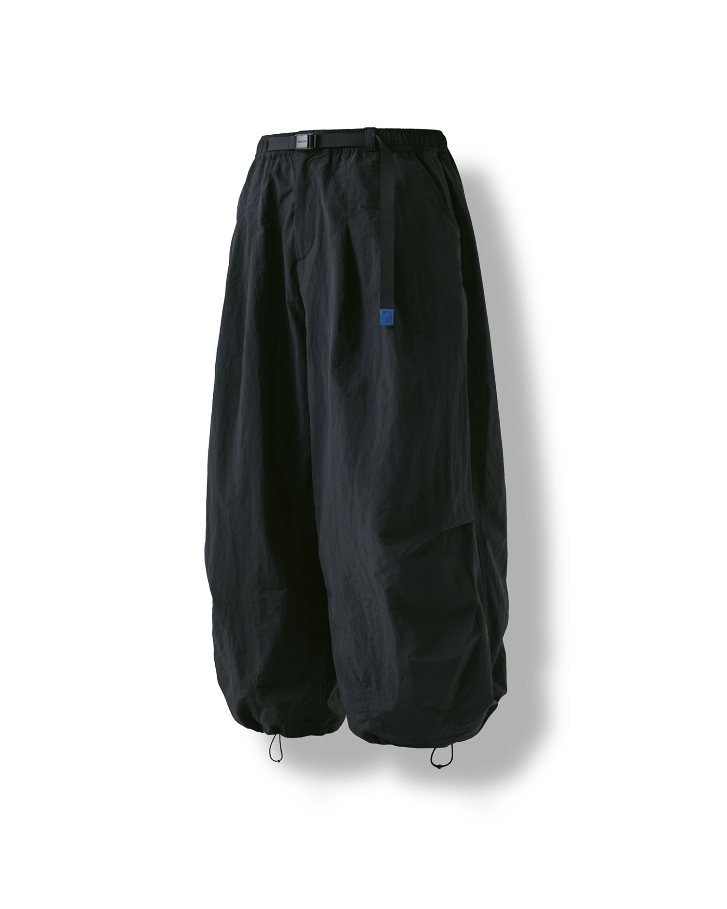 MUSINSA公式 | ANGLAN Nylon Tuck Belt String Balloon Pants - Black