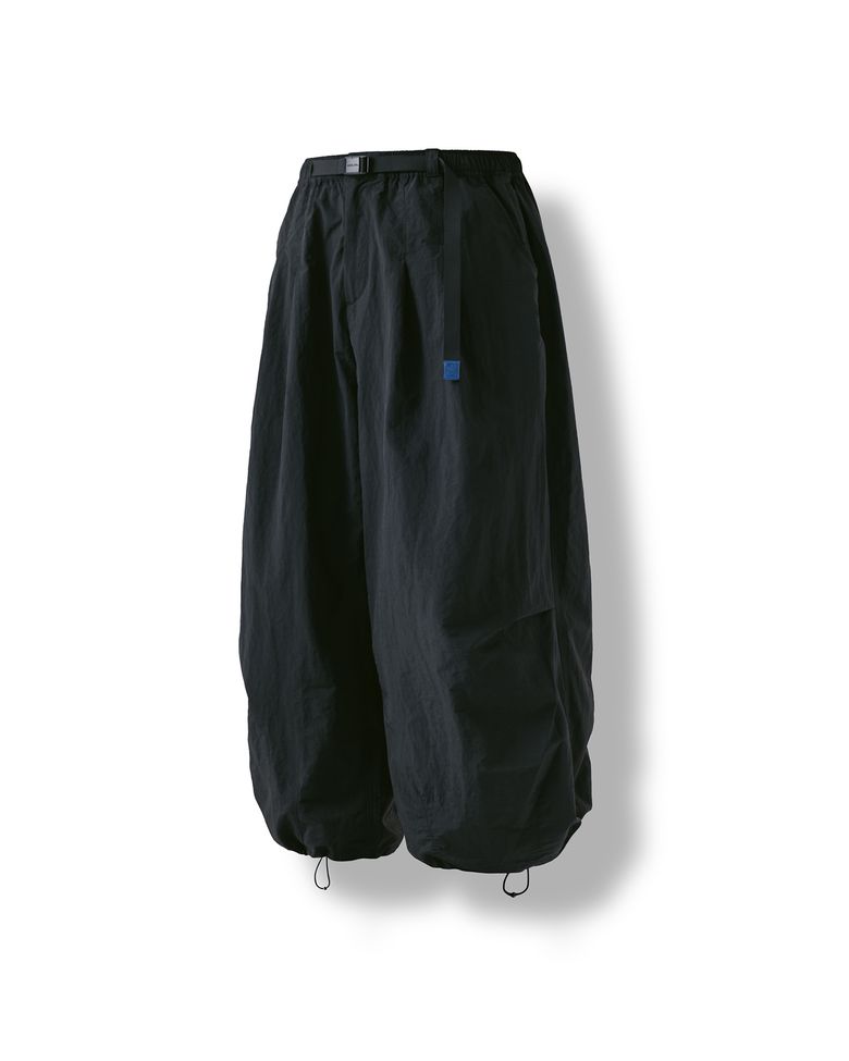 Nylon Tuck Belt String Balloon Pants - Black
