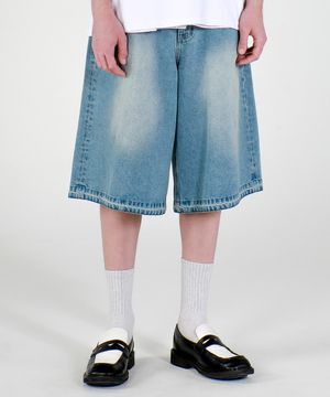 오버와이드 버뮤다 데님 쇼츠 미디엄블루