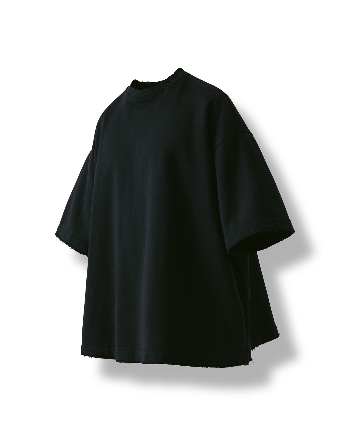 【ANGLAN】25SS★ [AG] Valley Tuck Sweat Half Tee AG] Valley Tuck Sweat Half Tee - Black - ANGLAN
