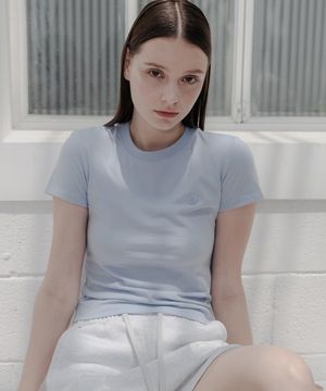 해피니스 로고 티셔츠_스카이블루