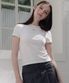 컷아웃 반소매티셔츠_화이트
