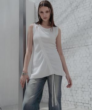 홀스트링 레이어드 탑_화이트