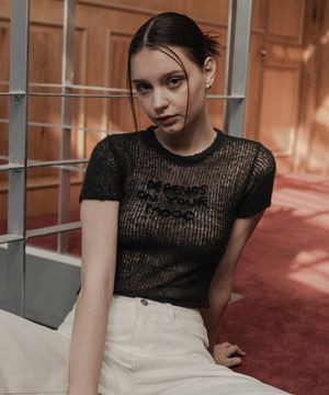 레이어드 네트 니트_차콜