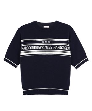 해피니스 라운드넥 니트_네이비