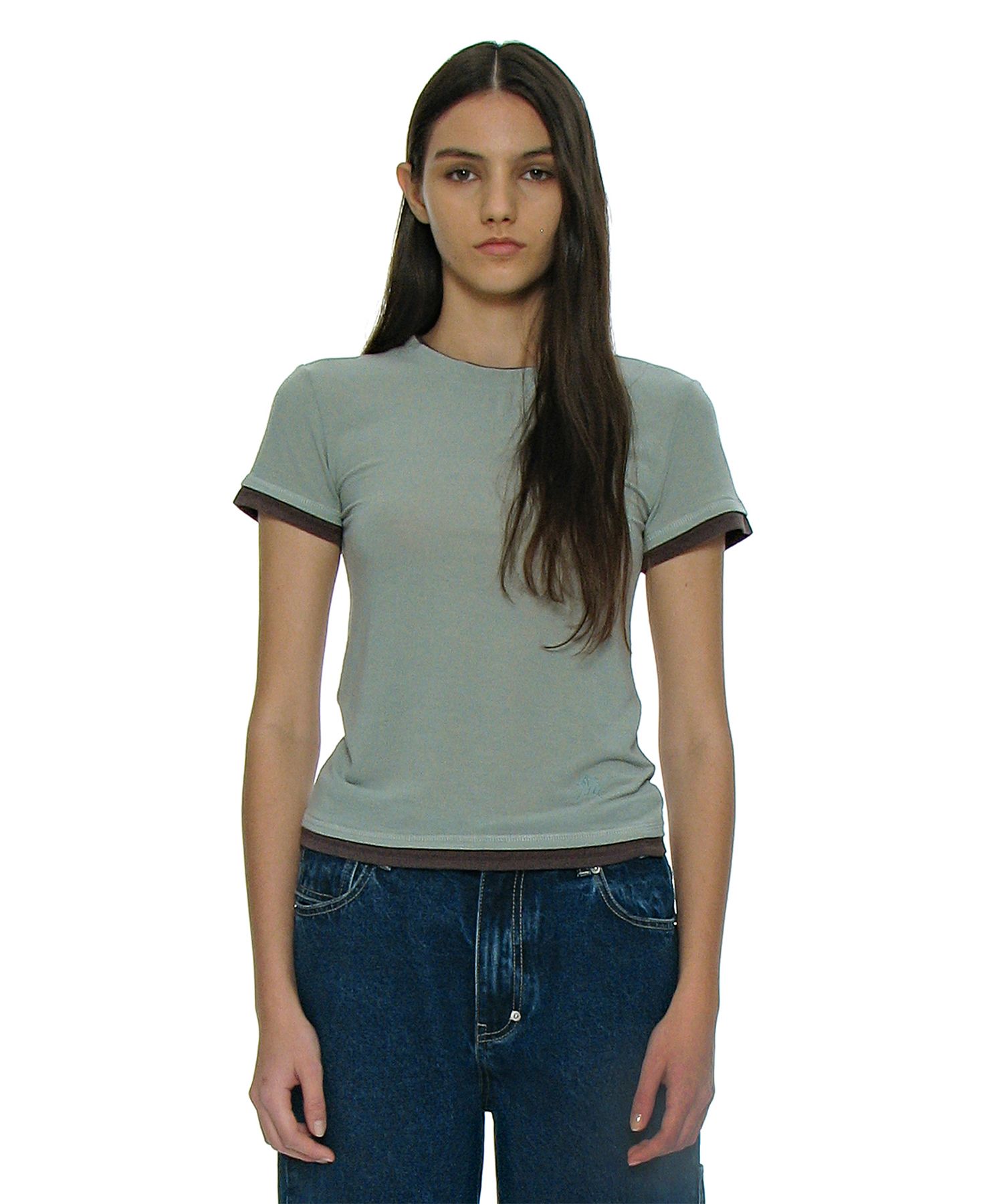 PARTIMENTO WOMEN レイヤードTシャツ MUSINSA公式 | PARTIMENTO WOMEN ソフトダブルレイヤードショート
