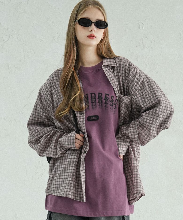 OL Overfit Check Shirt PINK