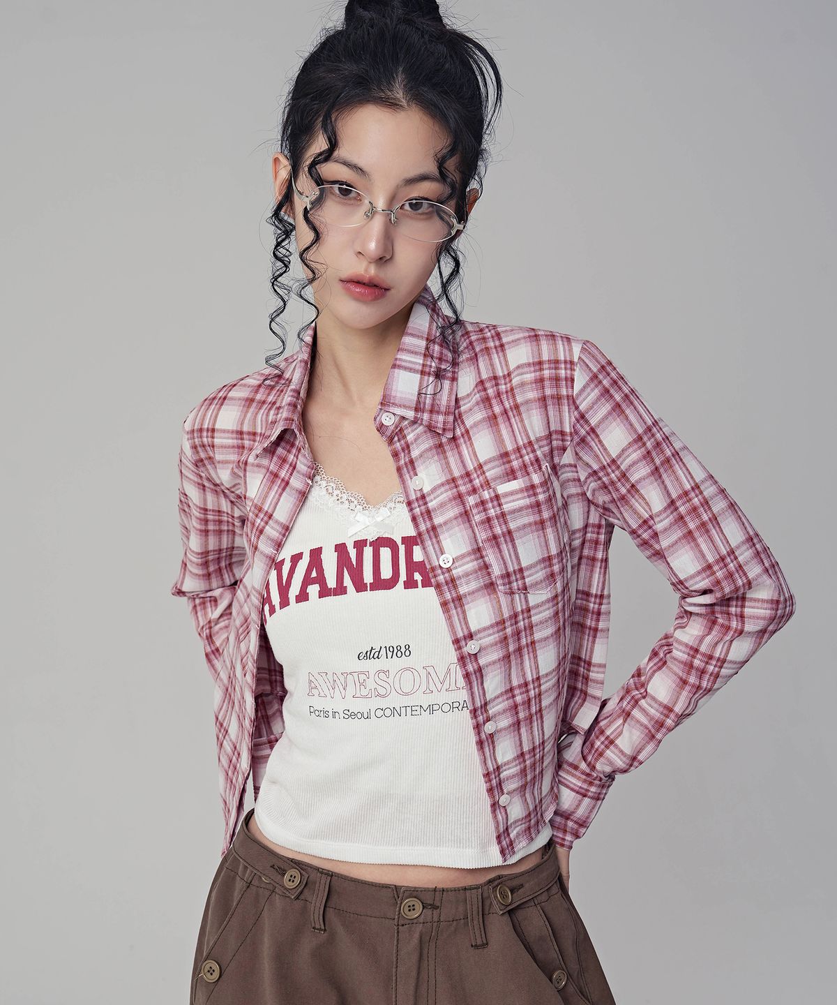 어반드레스(AVANDRESS) Slender Check Shirt RED