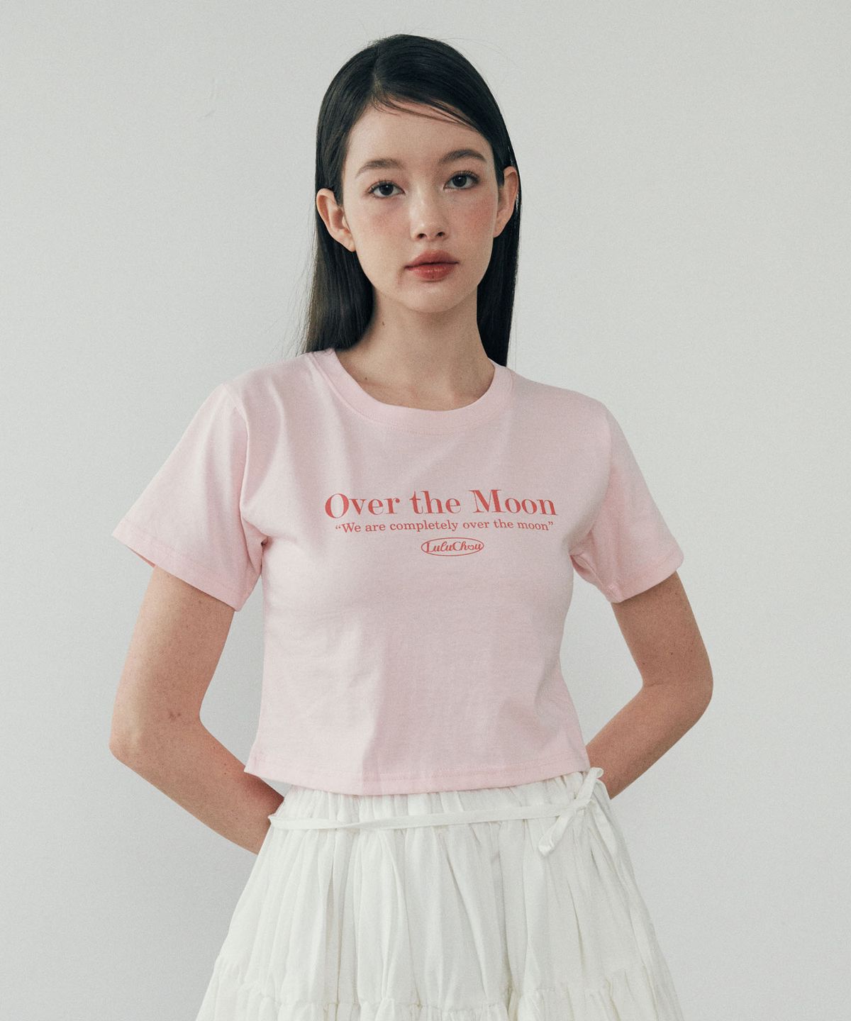 루루슈(LULUCHOU) Moon Crop T-shirt - GLOW PINK