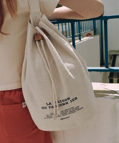 ●depound● Antibes Cotton Drawstring Bag Natural DP2436BG03 MUSINSA | DEPOUND Antibes Cotton Drawstring Bag [Natural]