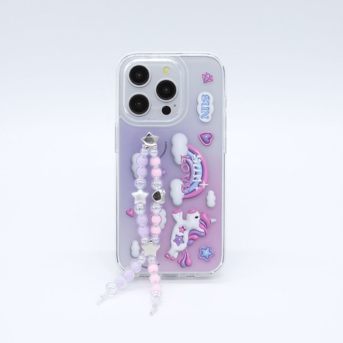 세컨드유니크네임(SECOND UNIQUE NAME) SUN CASE CLEAR UNICON BEADS PINK