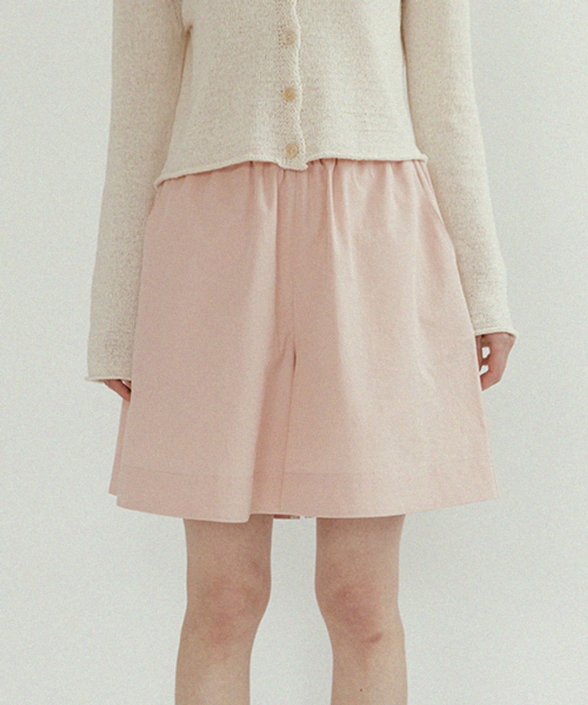 링서울(LINGSEOUL) wide half banded pants-pink