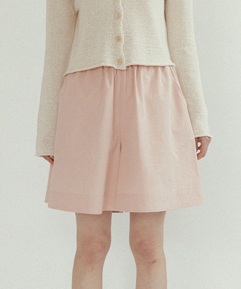 wide half banded pants-pink
