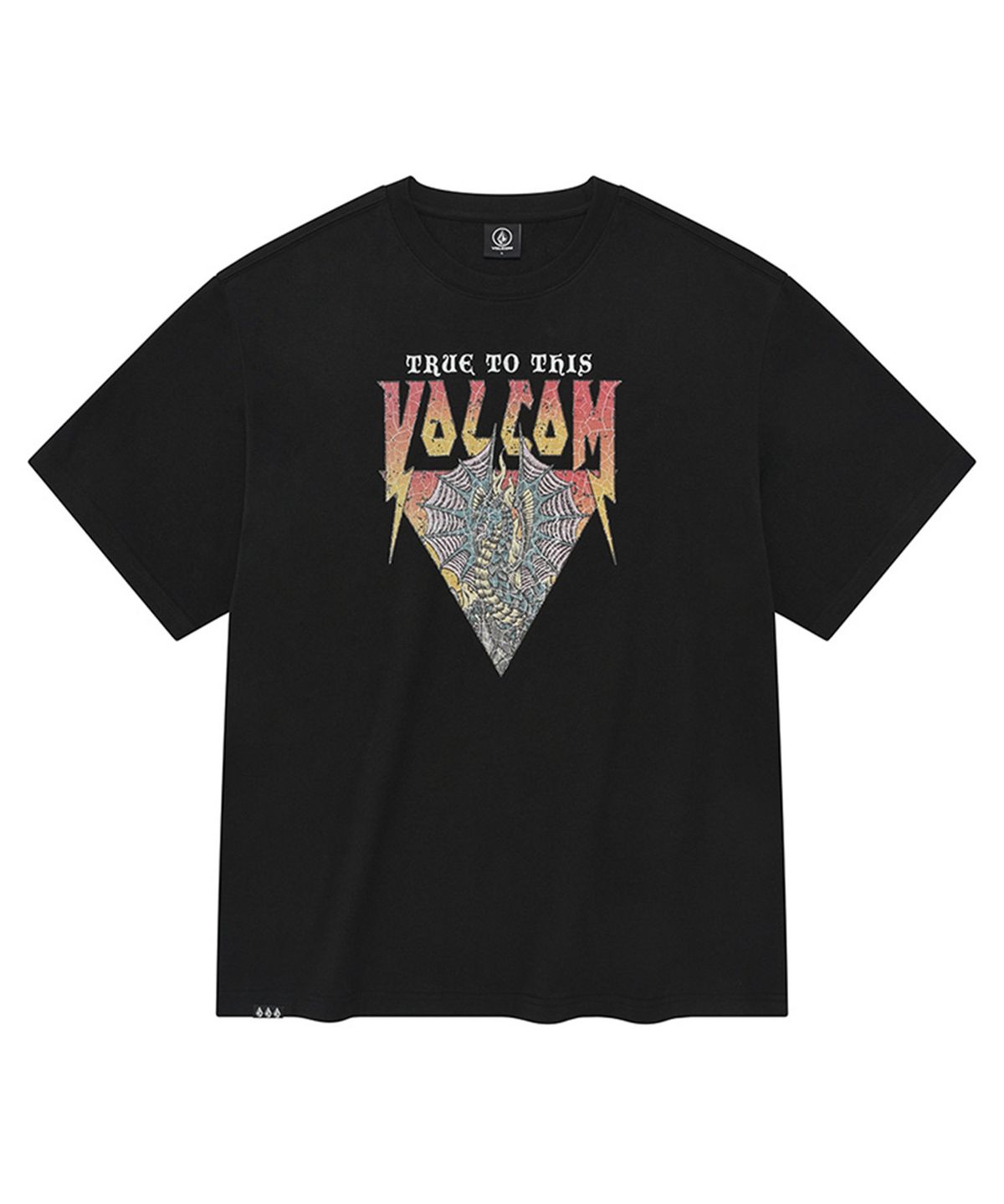 볼컴(VOLCOM) 이어 오브 드래곤 오버핏 반팔 티셔츠(블랙)