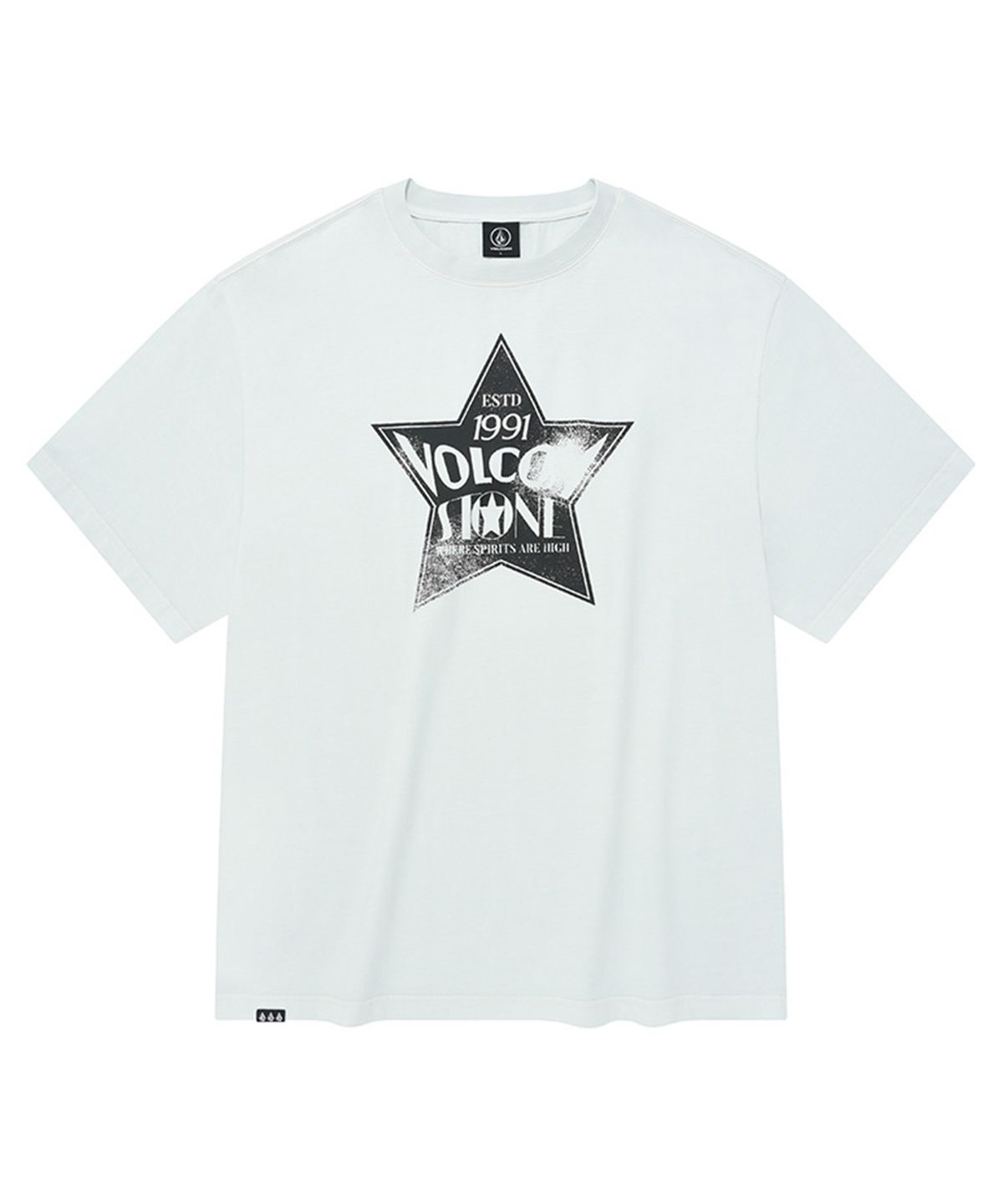 볼컴(VOLCOM) 피그먼트다잉 스타 오버핏 반팔 티셔츠(아이스 그레이)