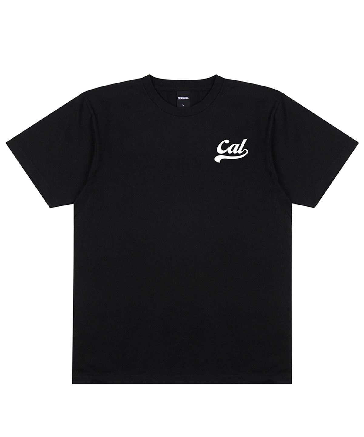 크림소다랩(CREAM SODA LAB) 캘리 로고 블랙  화이트 반팔티