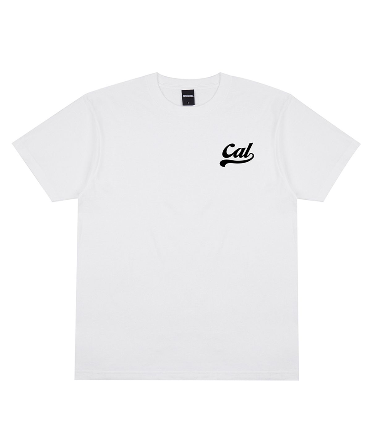 크림소다랩(CREAM SODA LAB) 캘리 로고 화이트 블랙 반팔티