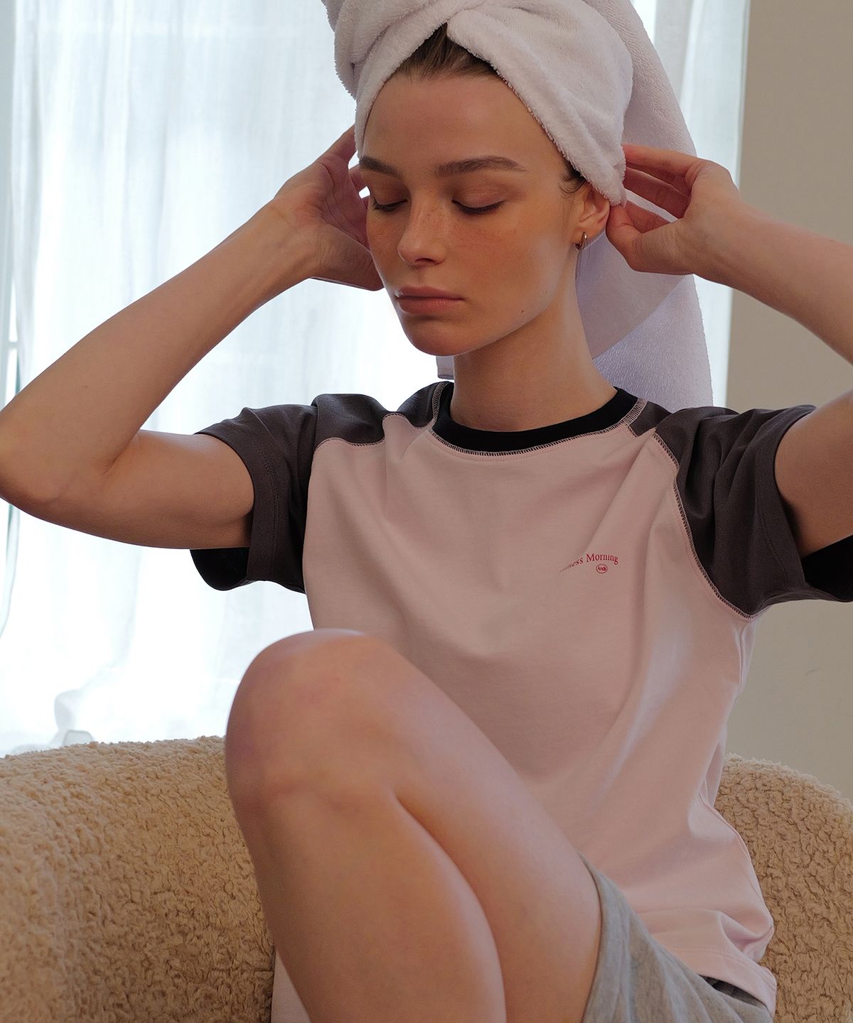 앤니즈(ANDNEEDS) Sandy raglan t-shirt (pink)