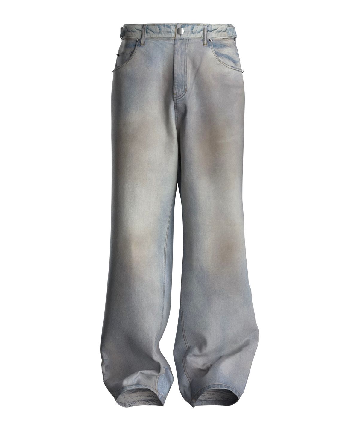더블유워크샵(WWORKSHOP) DIRTY EFFECT LOOSE FIT DENIM PANTS (LIGHT BLUE)