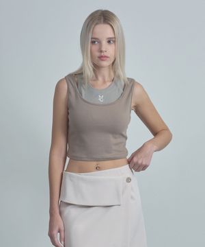 Double sleeveless top - beige