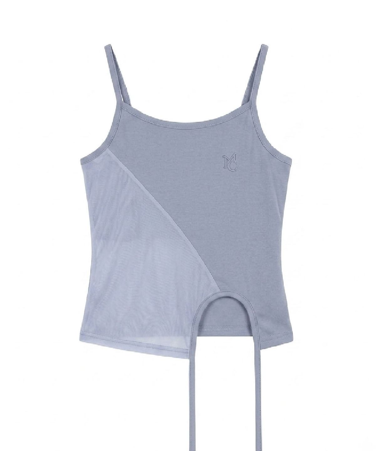 무아르모아(MOIREMOA) oblique String Sleeveless Top-gray
