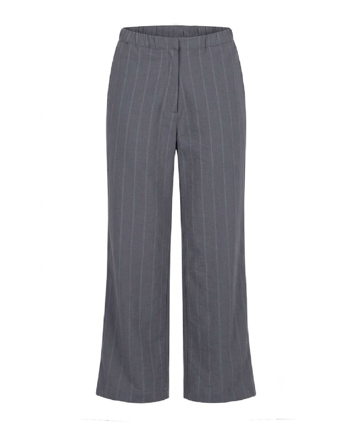 무아르모아(MOIREMOA) Stripe Straight Slacks - Charcoal