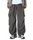카고 턱 스트링 통와이드팬츠 [차콜]