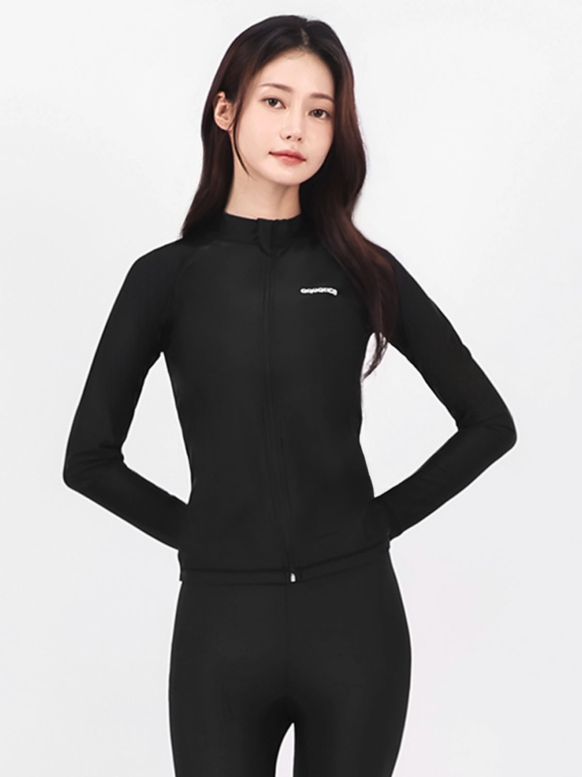 아쿠아티카(AQUATICA) 여성 래쉬가드집업 AQAWJP23006+워터레깅스 BK세트