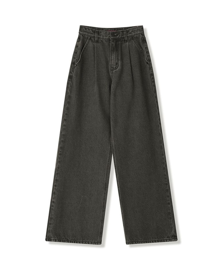 Signature Pintuck Wide Pants RED BLACK