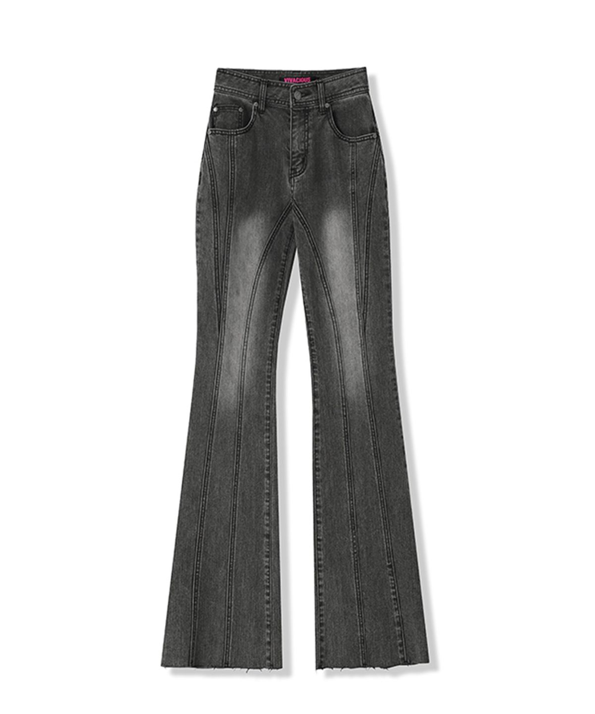 비바셔스(VIVACIOUS) Slender Line Denim Pants GREY