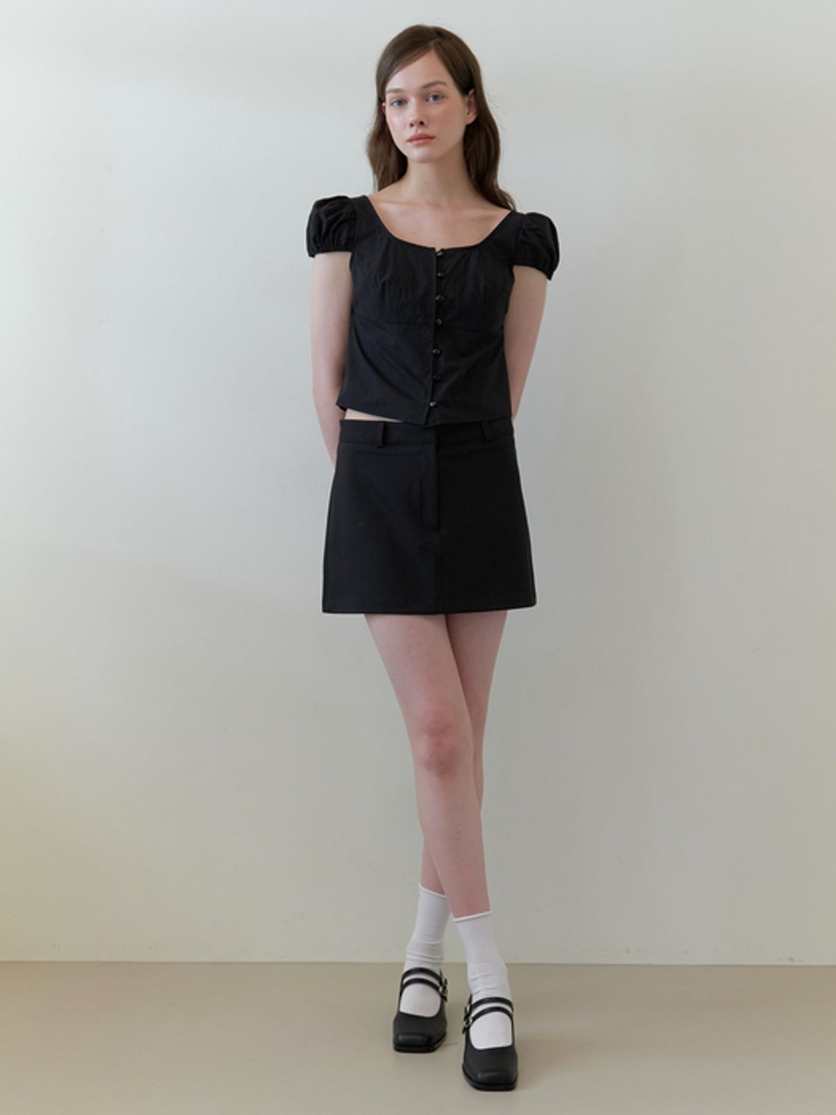 카인더베이비(KINDABABY) kinda basic mini skirt - black