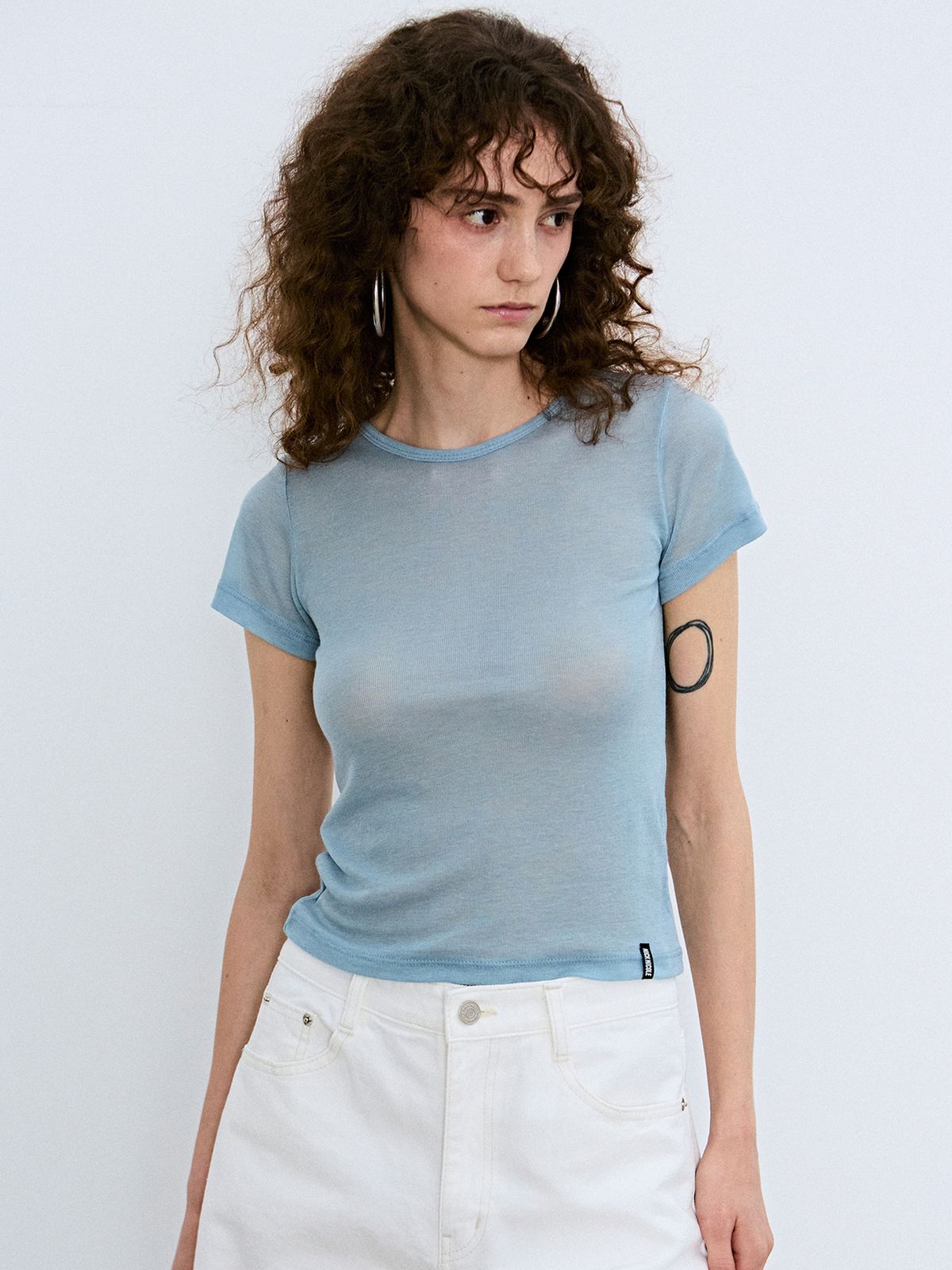 닉앤니콜(NICK&NICOLE) WOOL TENCEL HALF TEE_SORA
