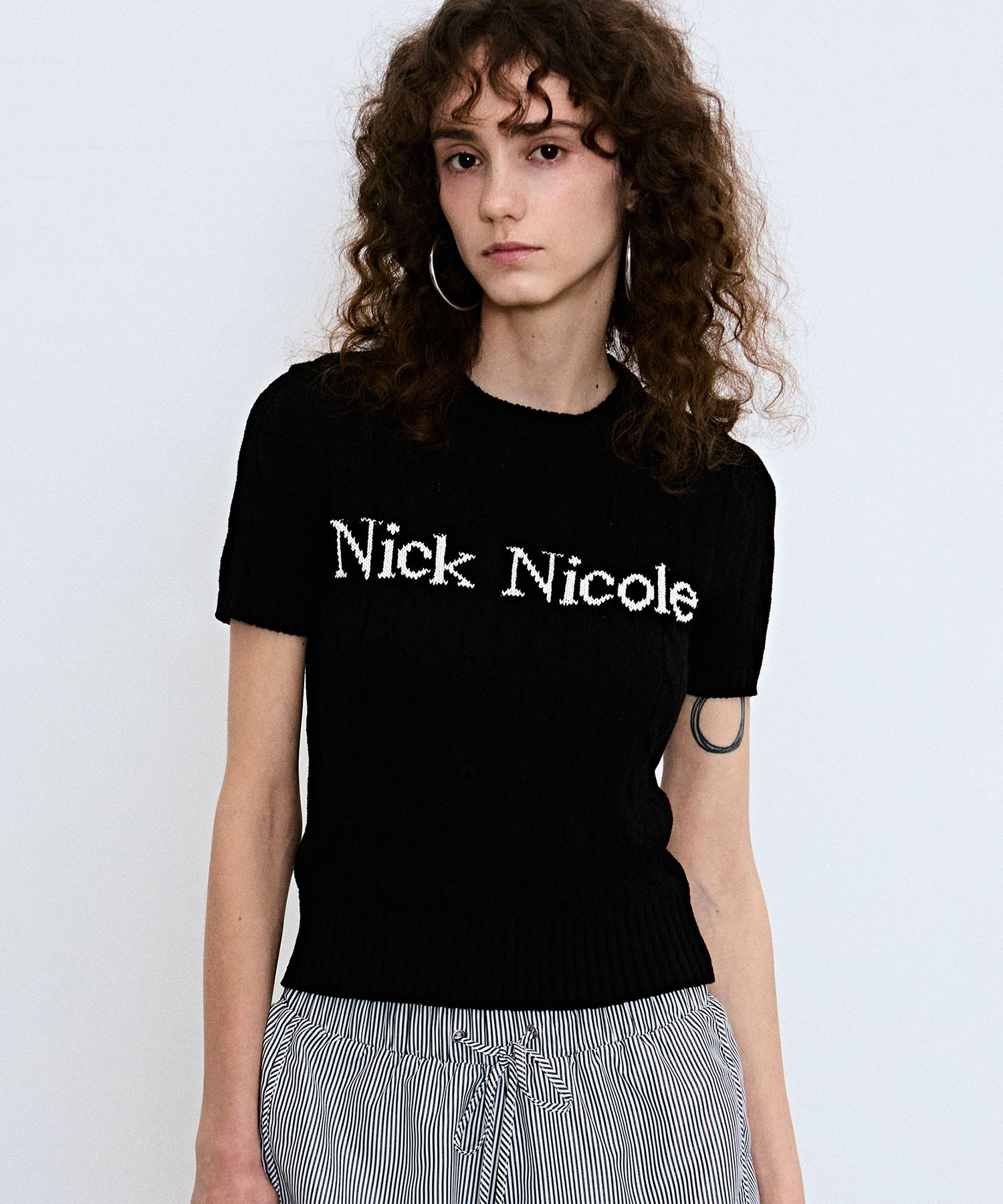 MUSINSA公式 | NICK&NICOLE NICK NICOLE CABLE HALF KNIT_BLACK MUSINSA公式 | NICK&NICOLE NICK NICOLE CABLE HALF KNIT_BLACK