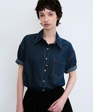 MINIMAL CLASSIC HALF DENIM SHIRTS_2 COLOR