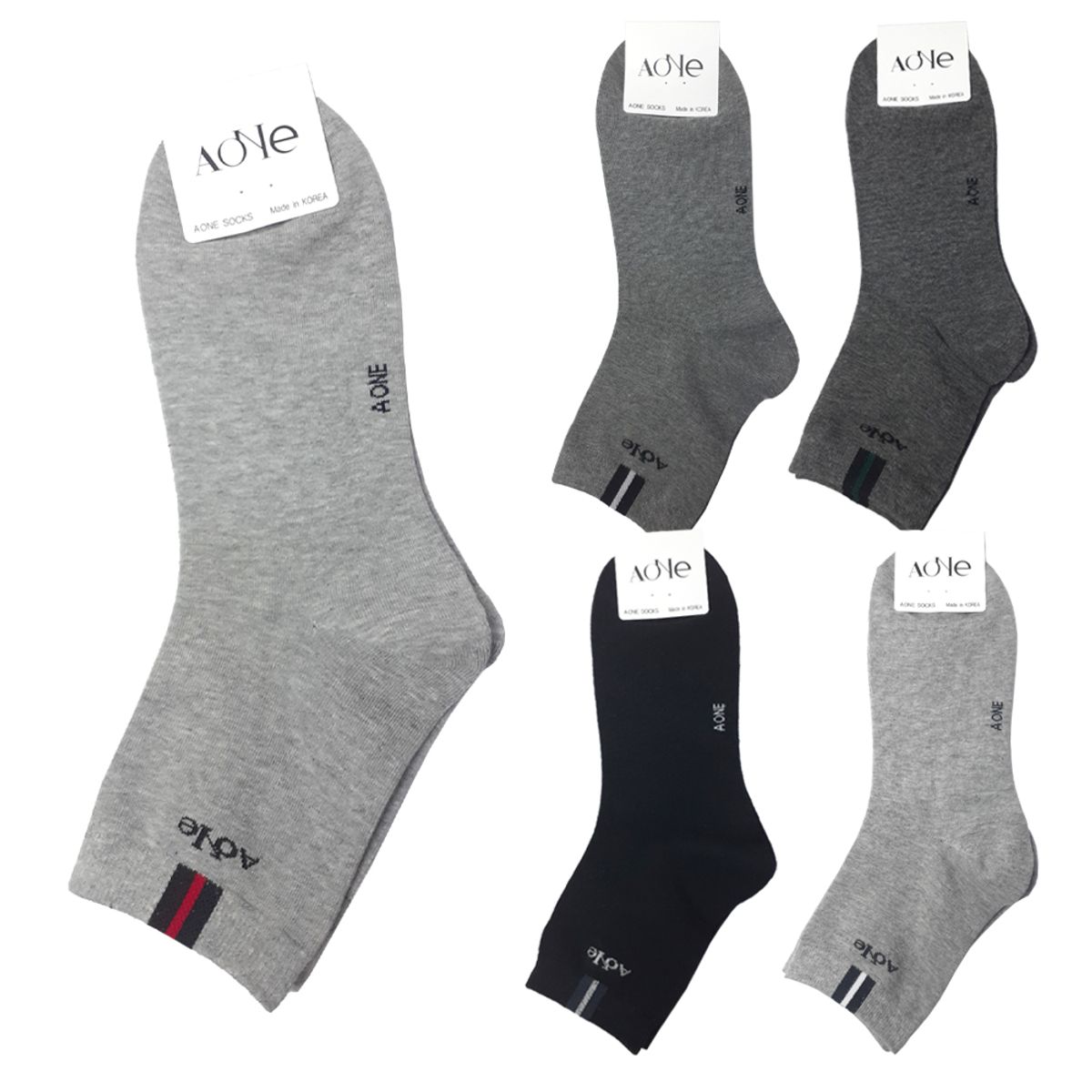 에이원(AONE) [5pack] 남성 실속형 패션 캐주얼 미니 중목 양말