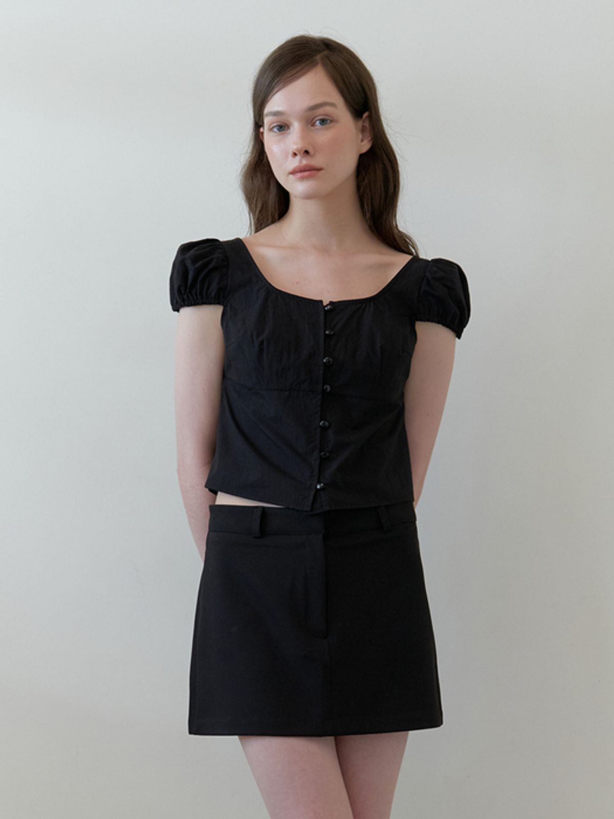 카인더베이비(KINDABABY) bebe blouse top - black