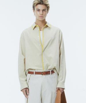 TAPING LINEN SHIRT BEIGE
